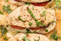 Mozzarella-Stuffed Chicken Breasts with Garlic Herb Pan Sauce