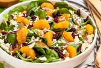 Spinach and Mandarin Salad with Honey Balsamic Vinaigrette