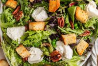 Spring Green Burrata Salad with Lemon Herb Vinaigrette