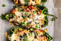 Chicken-Stuffed Poblano Peppers with Savory Cheese Filling