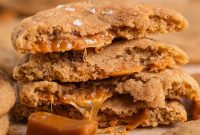 Chewy Snickerdoodle Cookies Filled with Caramel