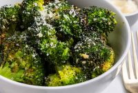 Crispy Air Fryer Broccoli with Garlic and Parmesan