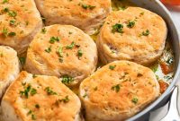 One-Pan Chicken and Biscuits Skillet Recipe