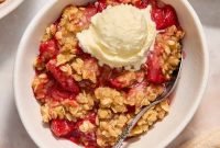 Strawberry Crumble Recipe with Buttery Oat Topping
