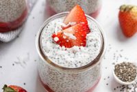 Coconut Vanilla Chia Pudding with Fresh Strawberries