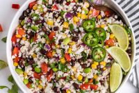 Black Bean & Cauliflower Rice Salad with Zesty Lime Dressing