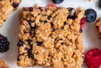 Mixed Berry Crumble Bars Recipe with Oat Streusel Topping