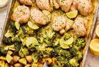 Crispy Lemon Chicken and Roasted Broccoli Sheet Pan Dinner