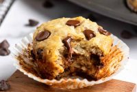 Coconut Banana Muffins with Chocolate Chips That Melt Inside