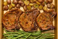 Crispy Sheet Pan Pork Chops with Roasted Vegetables