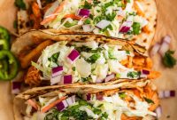 Slow Cooker BBQ Chicken Tacos with Crunchy Lime Slaw