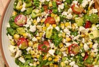 Grilled Corn Chopped Salad with Lime and Cotija