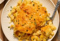 Cheesy Cornbread Casserole with Creamy Corn and Bacon