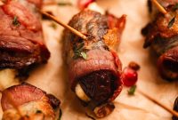 Bacon-Wrapped Dates Stuffed with Goat Cheese and Almonds