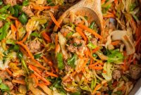 Ground Turkey Egg Roll Bowl Recipe with Asian Slaw
