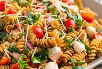 Tomato Basil Pasta Salad Recipe with Fresh Mozzarella