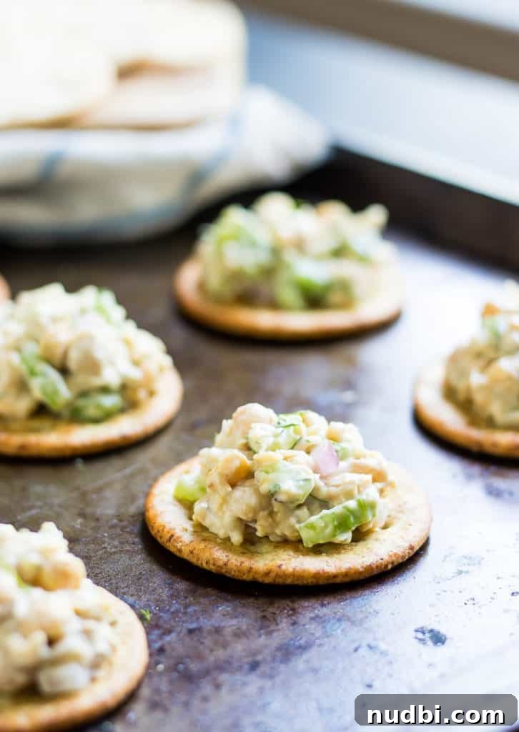 10 Refreshing Summer Salads and Sides for Your Next BBQ 11 Vegan chickpea tuna on cracker.