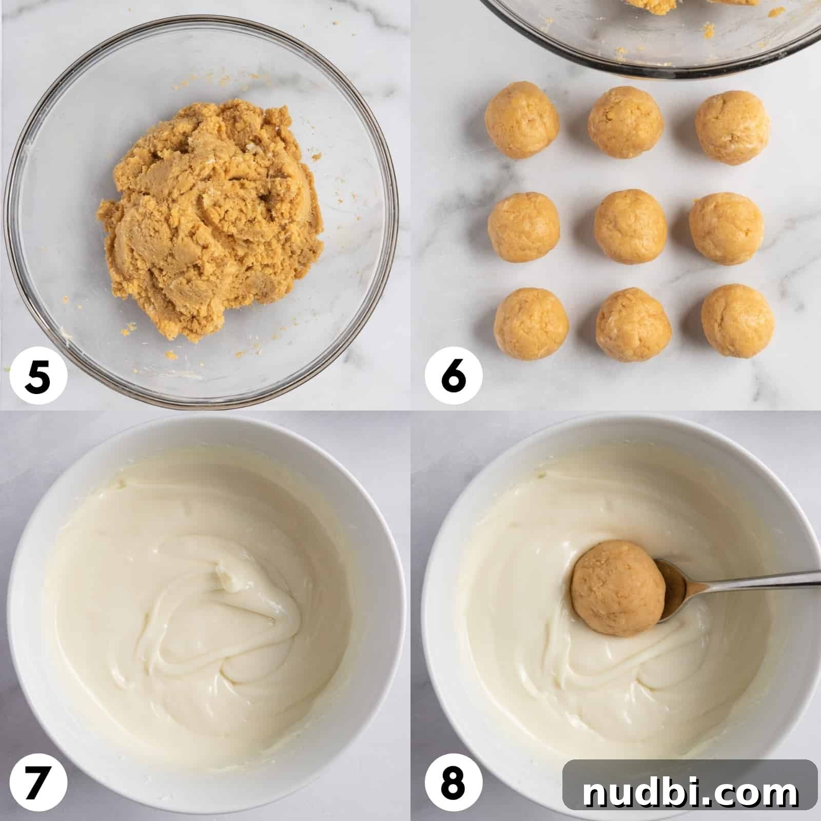 Festive Christmas Golden Oreo Truffles: Holiday Cookie Balls 5 Oreo Ball mixture in mixing bowl and then rolled into balls.