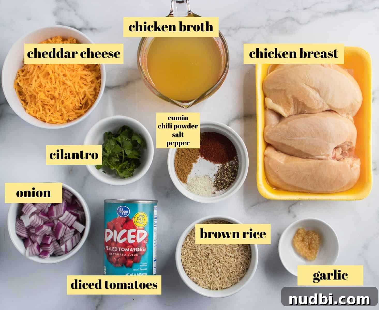 Creamy Cheesy Instant Pot Chicken and Rice One-Pot Meal 3 Ingredients to make recipe.