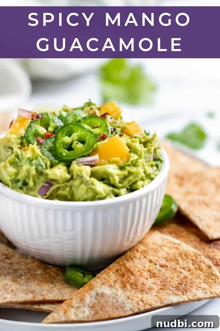 Spicy Mango Guacamole Recipe — Fresh Mango Salsa Twist 6 Spicy Mango Guacamole served with chips