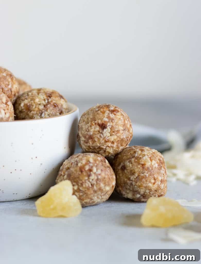 No-Bake Piña Colada Energy Bites Recipe for Tropical Snacks 2 If you like Piña Coladas then these No Bake Piña Colada Energy Bites are for you! Dates, nuts, dried fruit are packed into these refreshing and tasty little bites.