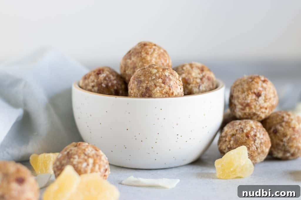 No-Bake Piña Colada Energy Bites Recipe for Tropical Snacks 3 If you like Piña Coladas then these No Bake Piña Colada Energy Bites are for you! Dates, nuts, dried fruit are packed into these refreshing and tasty little bites.