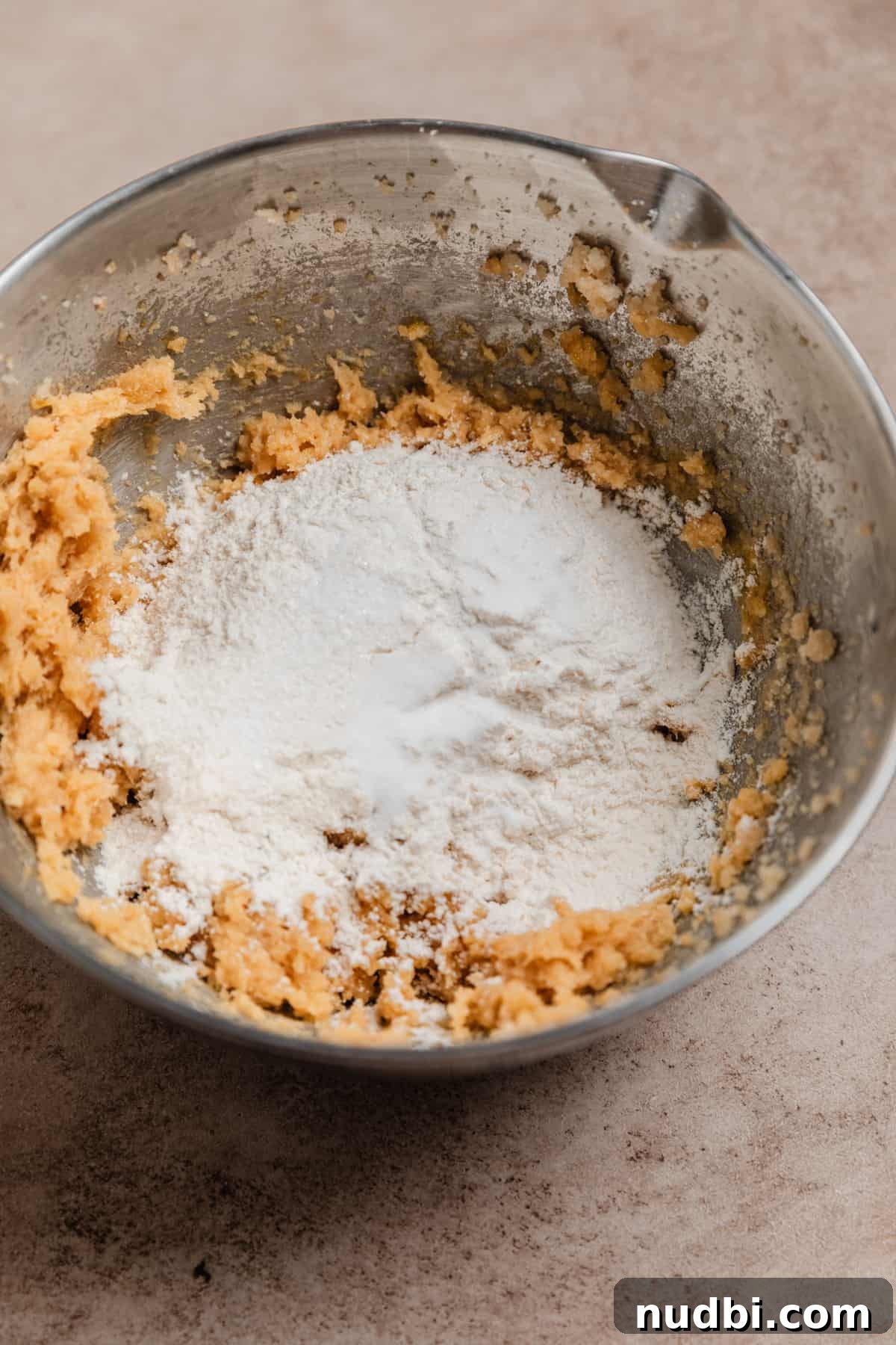 Small-Batch One-Bowl Chocolate Chip Cookies 4 Flour mixture added to mixing bowl