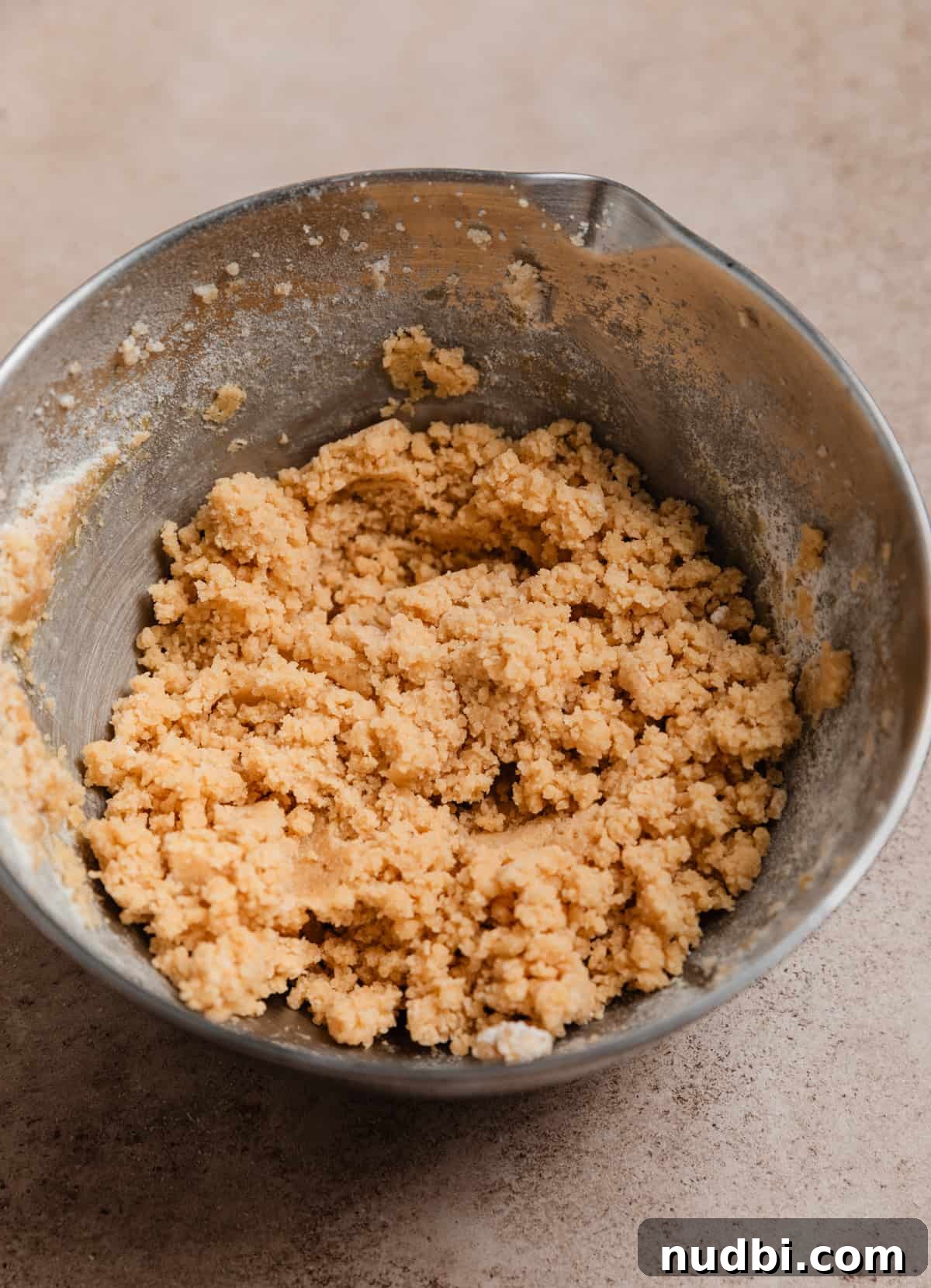 Small-Batch One-Bowl Chocolate Chip Cookies 5 Cookie dough before chocolate chips added to mixing bowl.