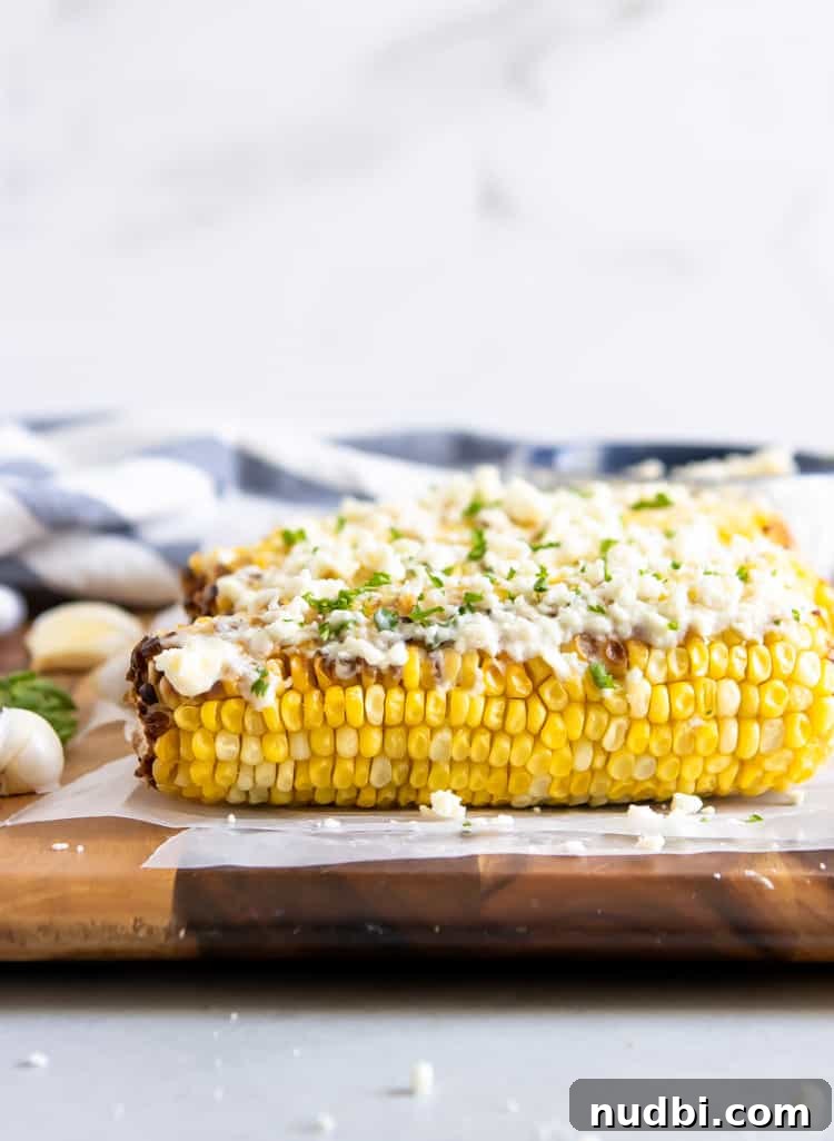 Garlic-Feta Butter Street Corn Recipe 3 Street Corn with Garlic Feta Butter