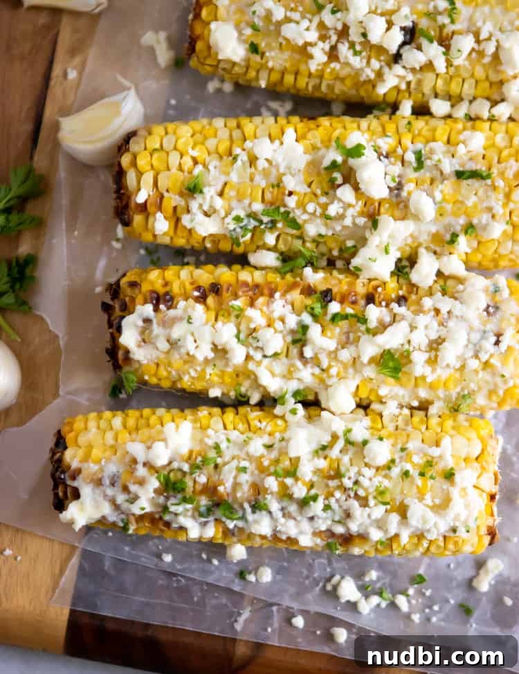 Garlic-Feta Butter Street Corn Recipe 4 Street Corn with Garlic Feta Butter