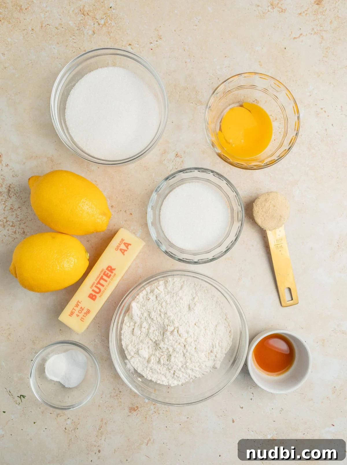 Zesty Lemon Sugar Cookies Recipe for Soft, Crispy Cookies 4 Sugar, vanilla, lemons, egg yolk and other ingredients.