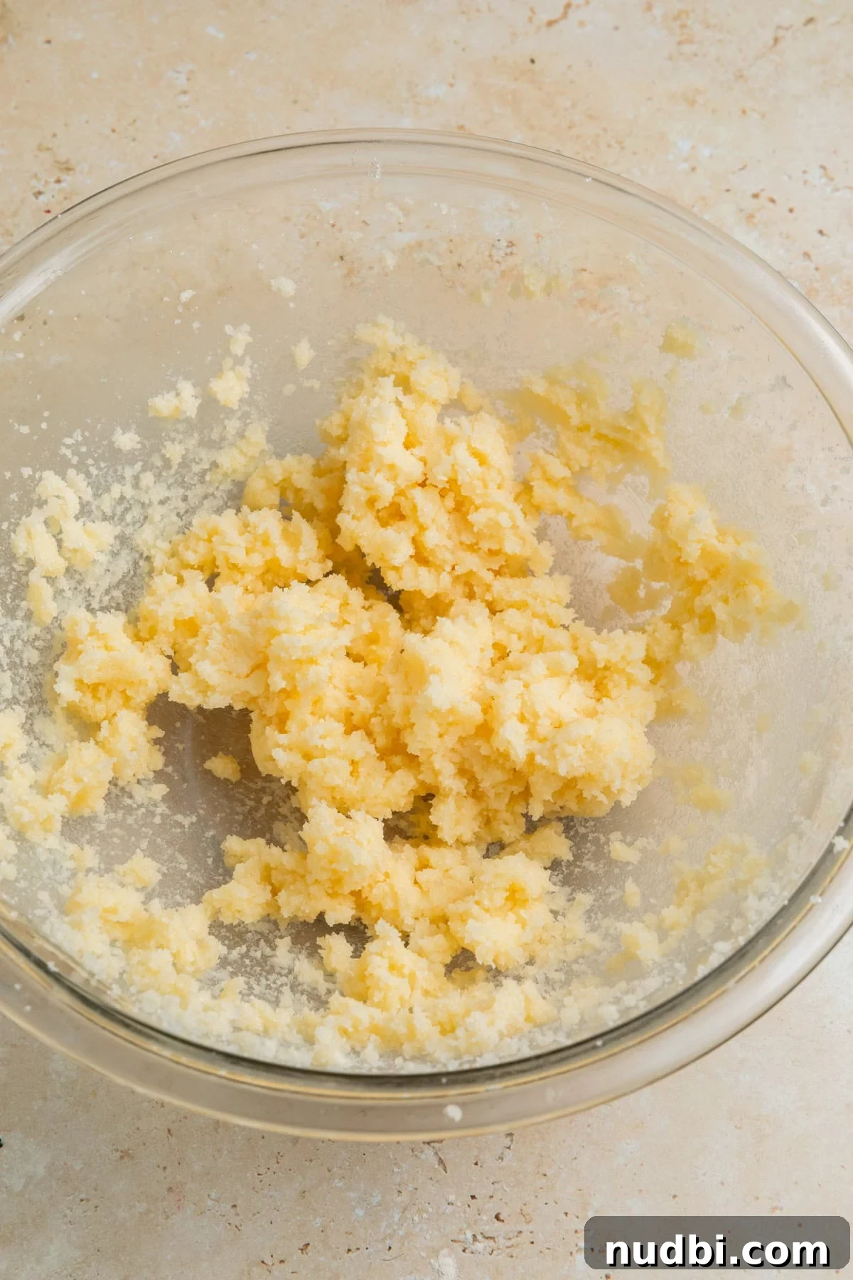 Zesty Lemon Sugar Cookies Recipe for Soft, Crispy Cookies 6 Creamed butter and sugar in bowl.