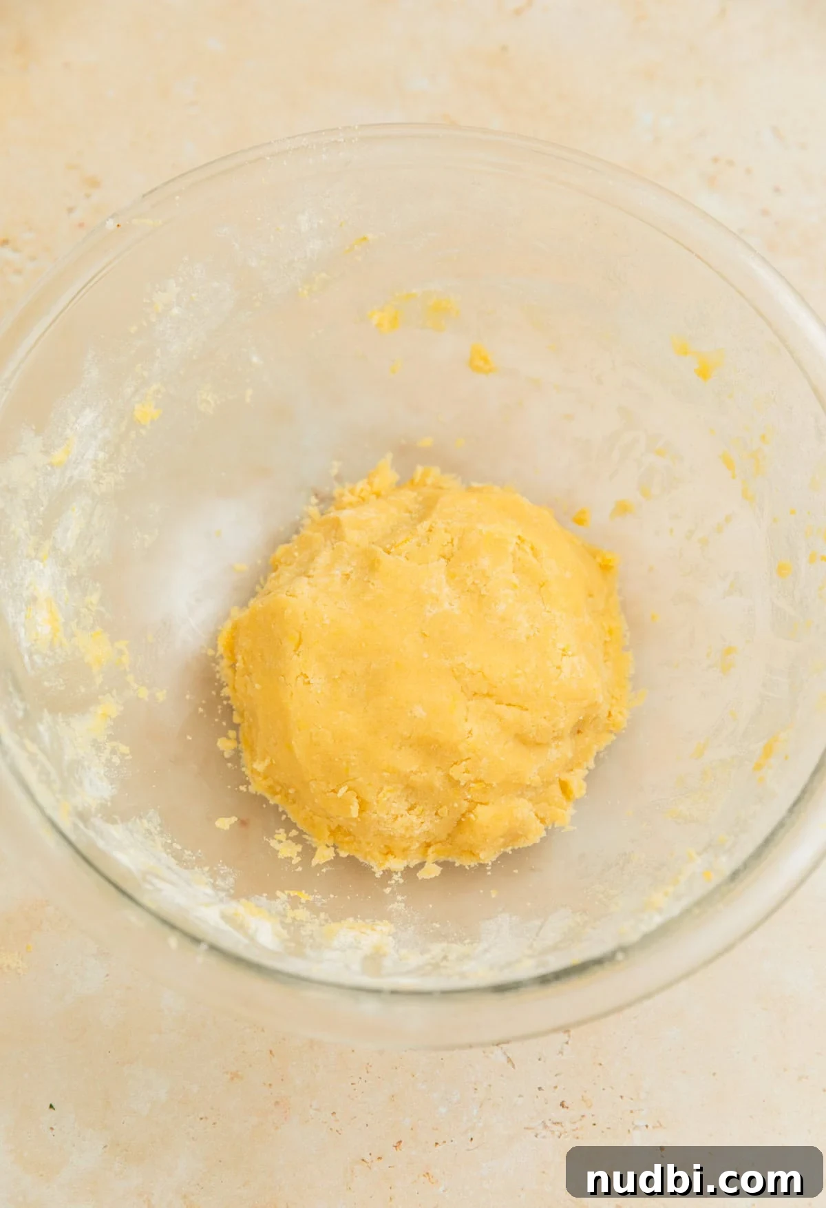 Zesty Lemon Sugar Cookies Recipe for Soft, Crispy Cookies 8 Prepared lemon sugar cookie dough in bowl.