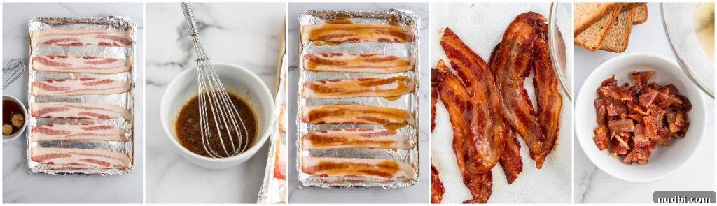 Maple Bacon French Toast Muffins Recipe for Brunch or Breakfast 7 Steps to make maple bacon.