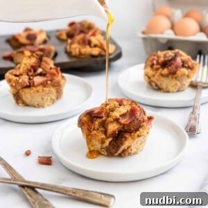 Maple Bacon French Toast Muffins Recipe for Brunch or Breakfast 9 Maple Bacon French Toast Muffins