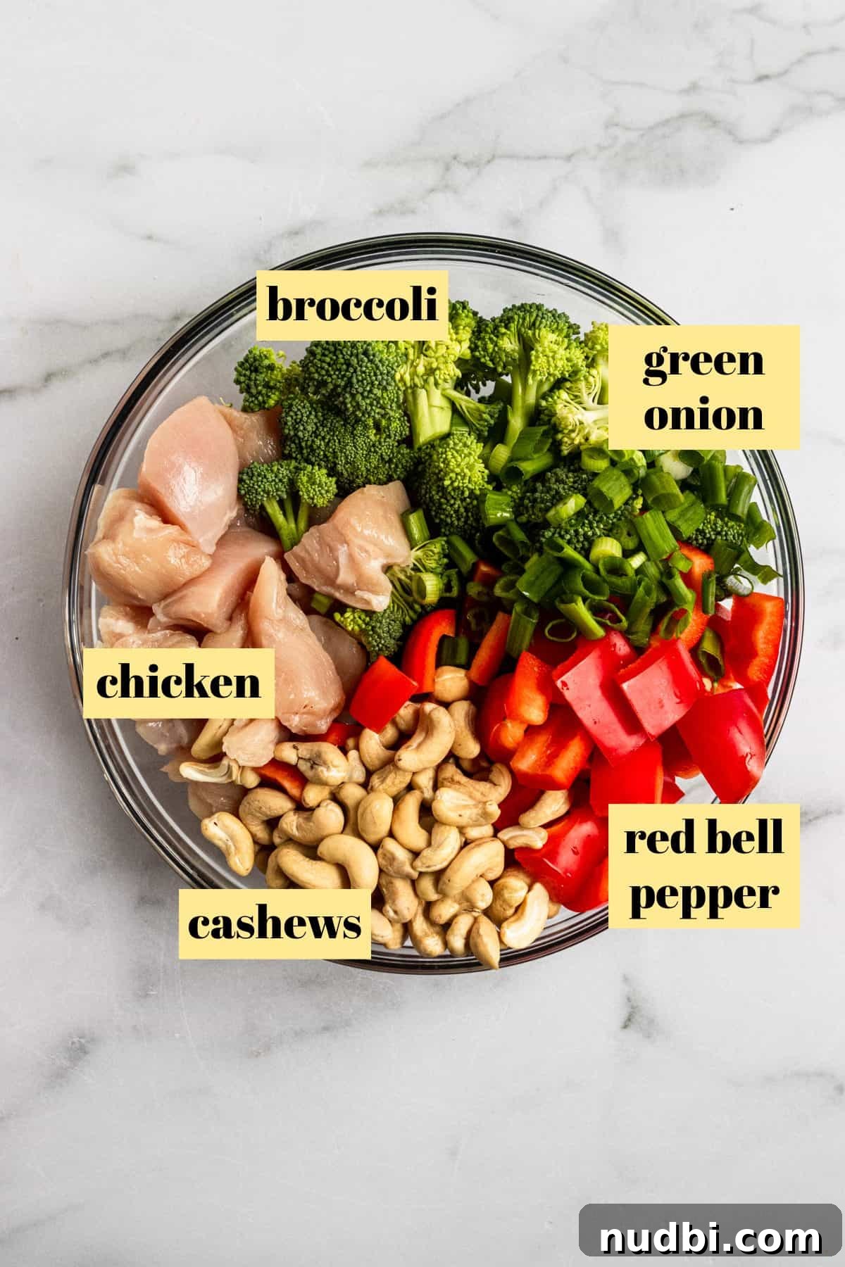 Crispy Baked Cashew Chicken with Garlic Soy Glaze 4 Ingredients included in baked cashew chicken.