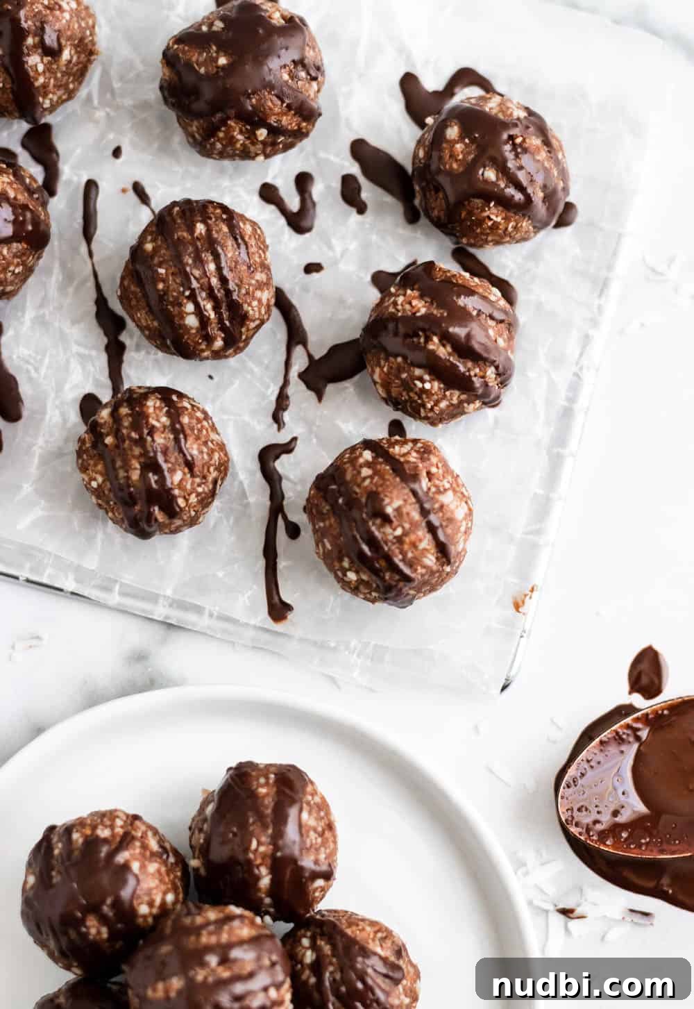 No-Bake Chocolate Coconut Date Energy Balls 3 German Chocolate Cake Balls