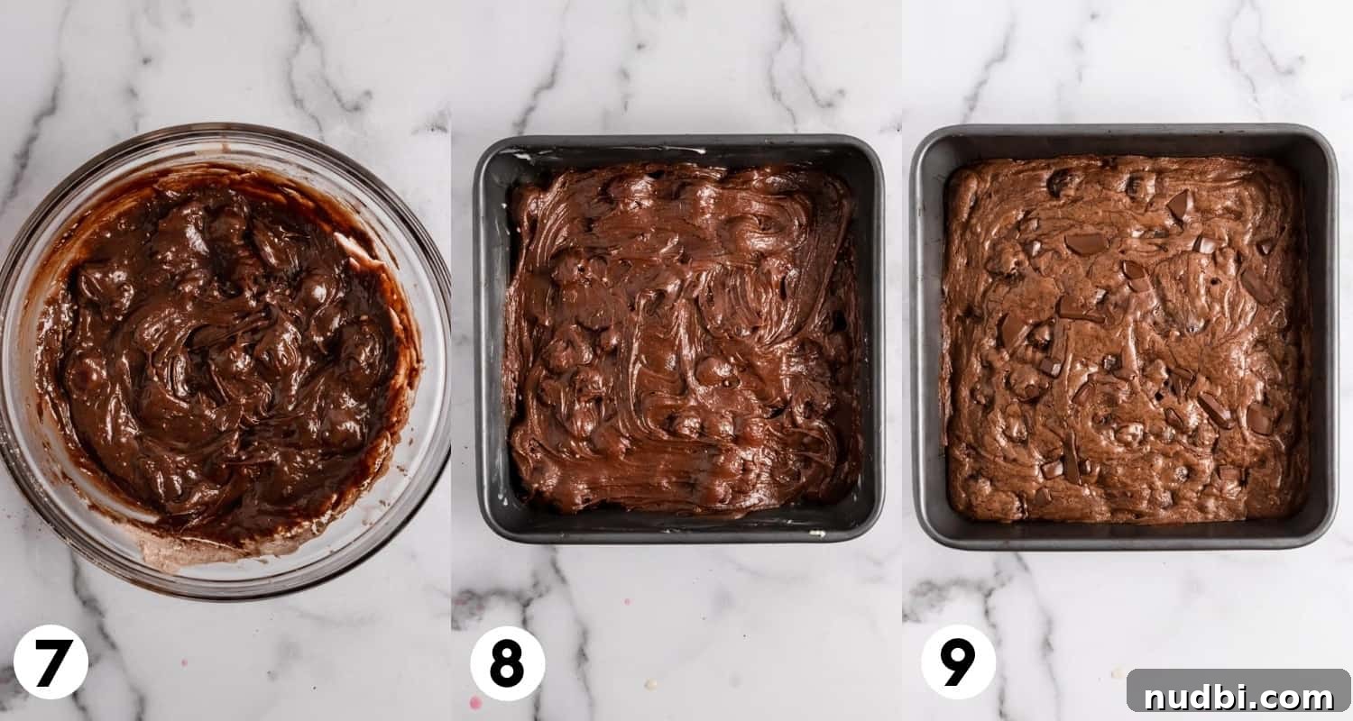 Decadent Dark Chocolate Cherry Brownie Recipe 7 Brownie batter in pan and baked in pan.