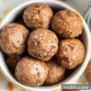 Bowl of no bake banana bread bites.