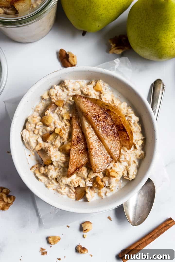 Spiced Pear & Walnut Overnight Oats for Cozy Mornings 5 Spiced Pear Overnight Oatmeal.