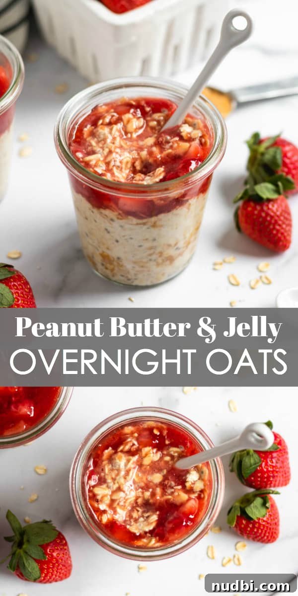 Peanut Butter & Jelly Overnight Oats Recipe for Quick Breakfast 7 peanut butter and jelly overnight oats