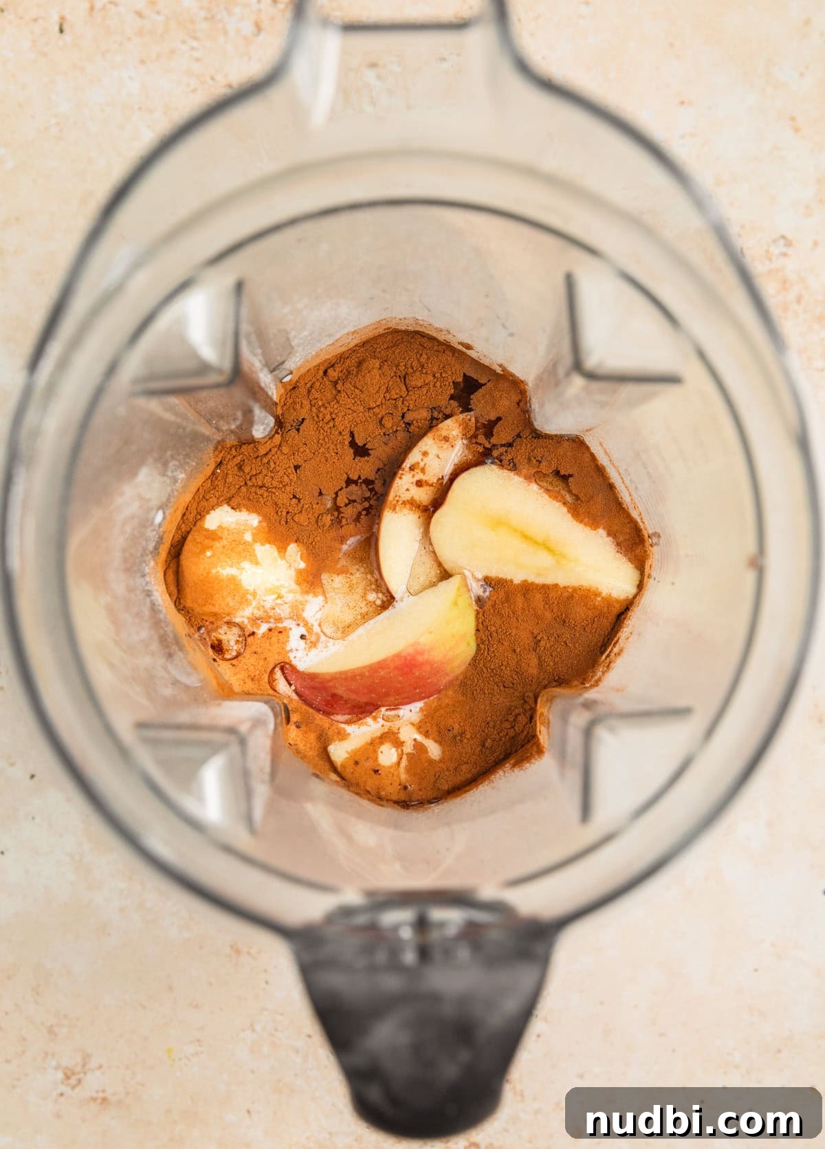 Apple Cinnamon Oatmeal Pancakes Recipe: Fluffy, Whole-Grain Breakfast 6 Apples, eggs, milk, cinnamon and other ingredients in blender.
