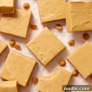 Quick Microwave Peanut Butter Fudge Recipe 17 Microwave peanut butter fudge cut into squares and arranged on wax paper.