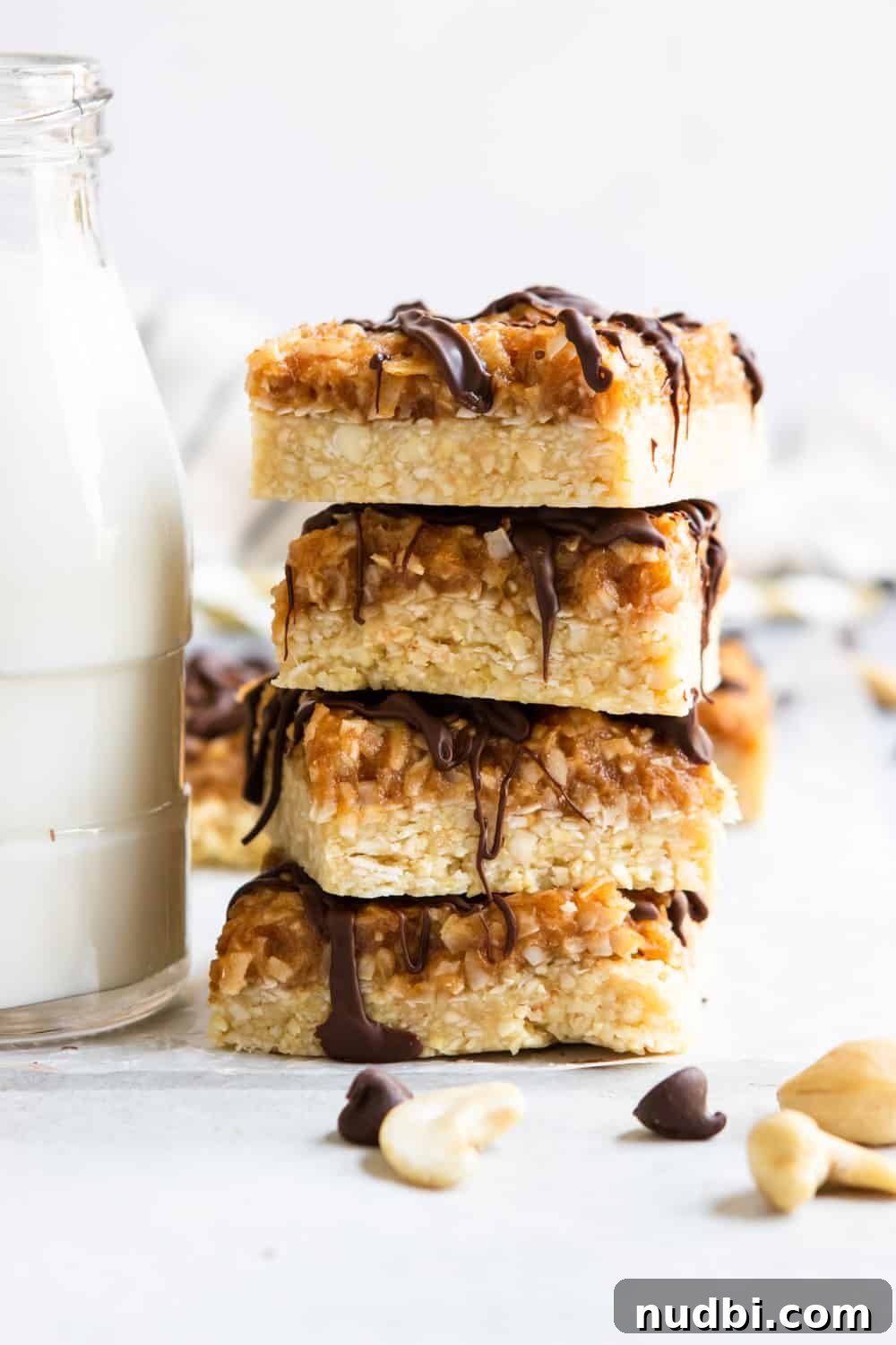No-Bake Samoa Cookie Bars Recipe – Coconut Caramel Chocolate Treat 5 No Bake Samoa Bars