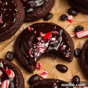 Top Christmas Cookie Recipes to Bake This Holiday Season 3 Chocolate cookies with chocolate ganache topping and crushed candy canes.