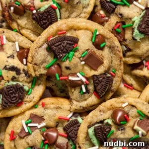 Top Christmas Cookie Recipes to Bake This Holiday Season 5 Mint chocolate chip cookies with holiday sprinkles.