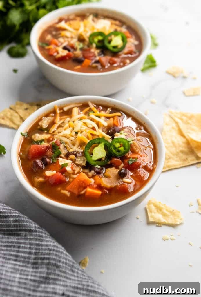 Hearty Black Bean and Rice Soup Recipe for Cozy Weeknights 2 Black Bean and Rice Soup with shredded cheese and jalapeno.