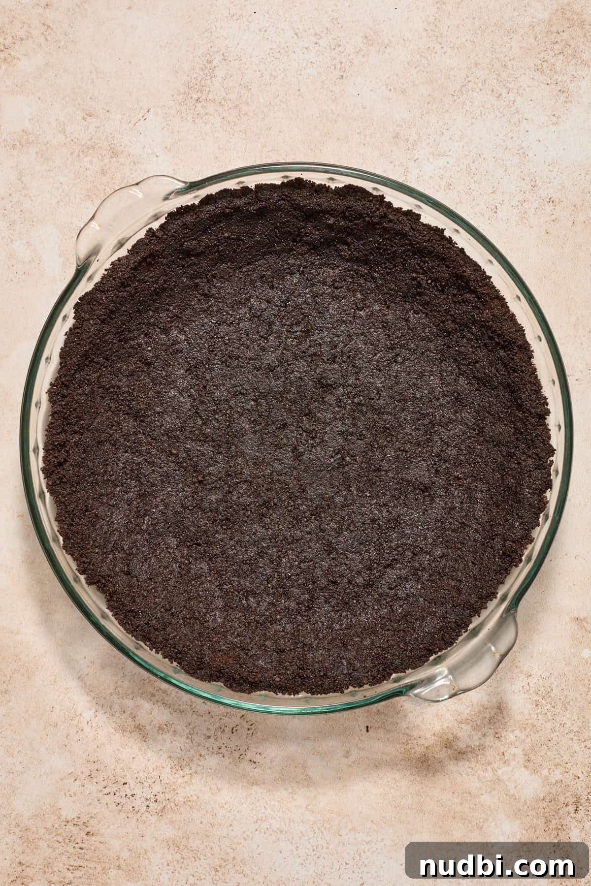 No-Bake Chocolate Cream Pie Recipe for Rich, No-Fuss Dessert 8 Oreo crust pressed into pie dish.