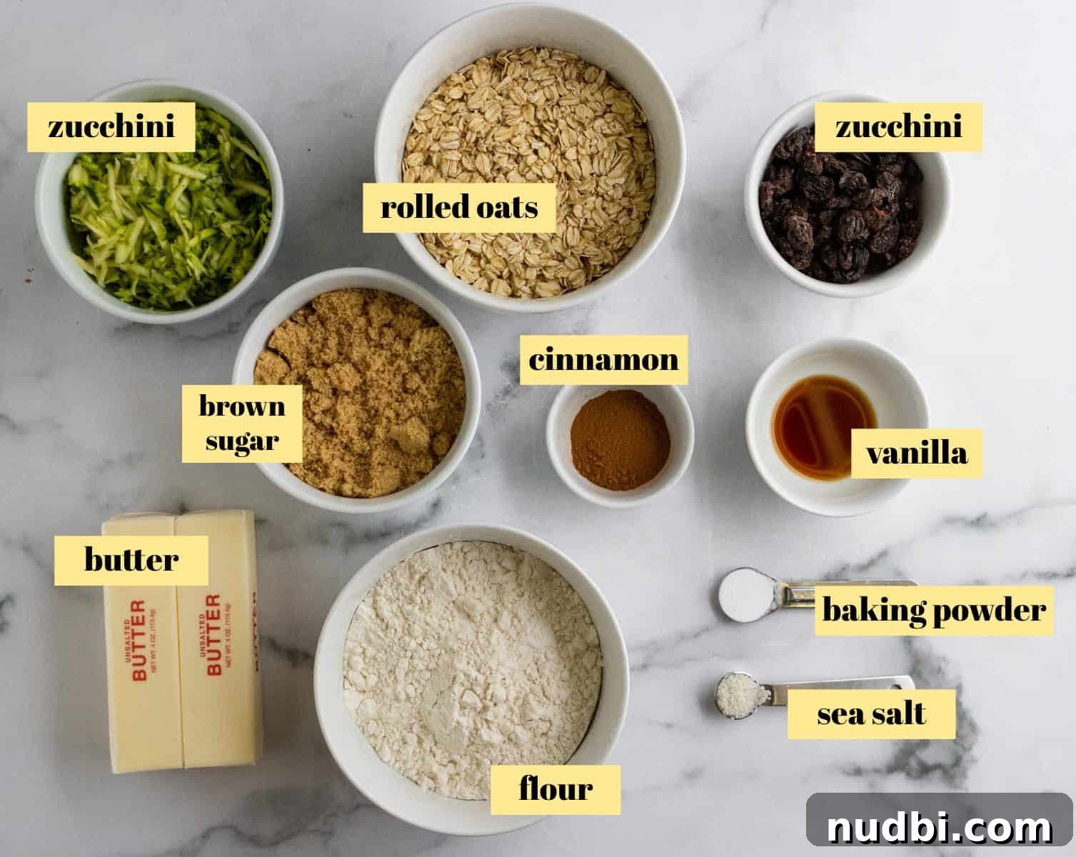 Zucchini Oat Bars Recipe: Moist Baked Snack Bars with Oats 3 Ingredients to make zucchini oatmeal bars.