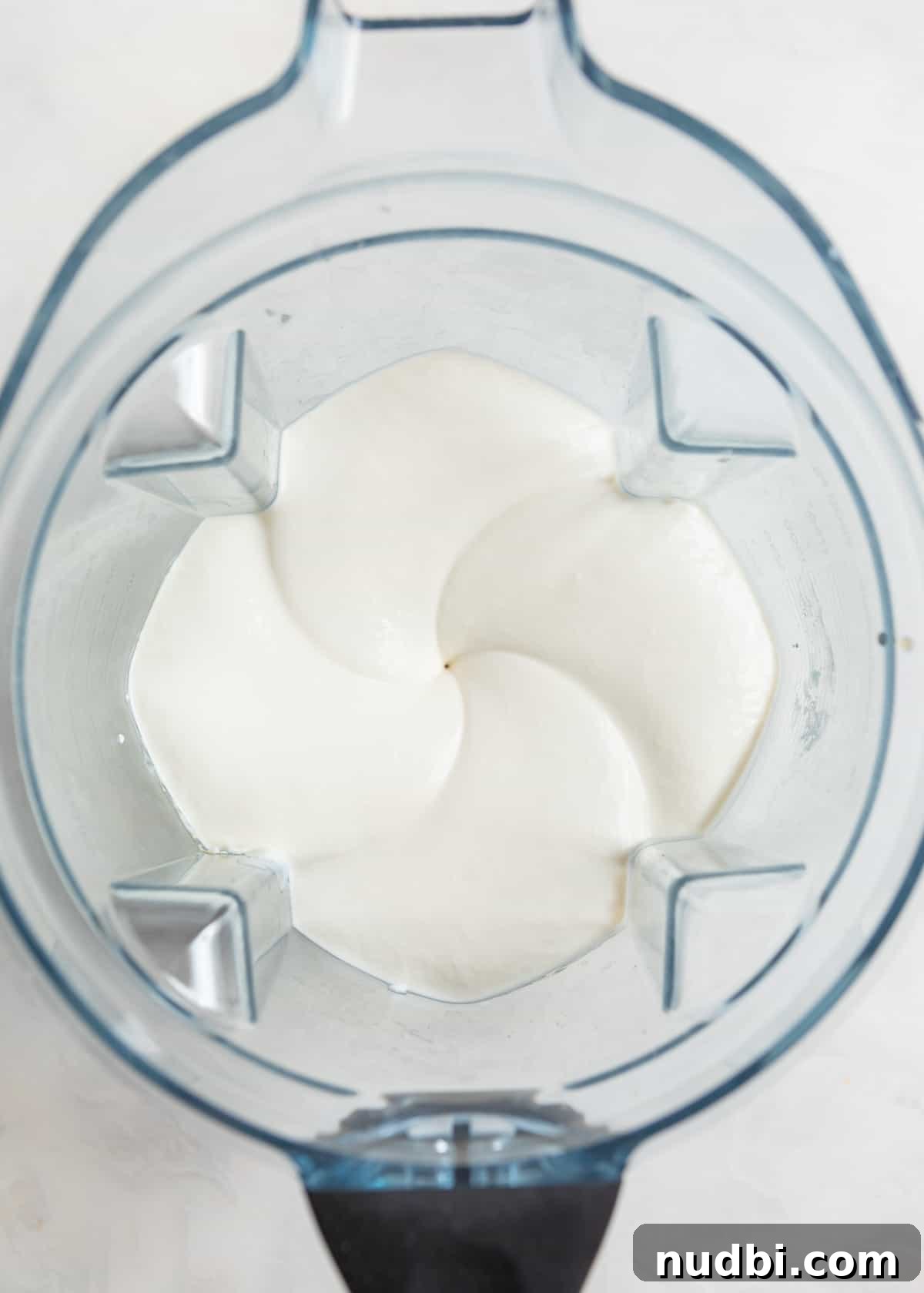 Creamy Cottage Cheese Ice Cream Recipe — Low-Sugar Frozen Dessert 10 Cottage cheese ice cream after being blended in the blender.
